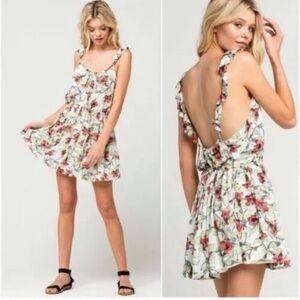 Free People Dear You Floral Lilly Ruffle Strap Mini Dress
Size Large rayon